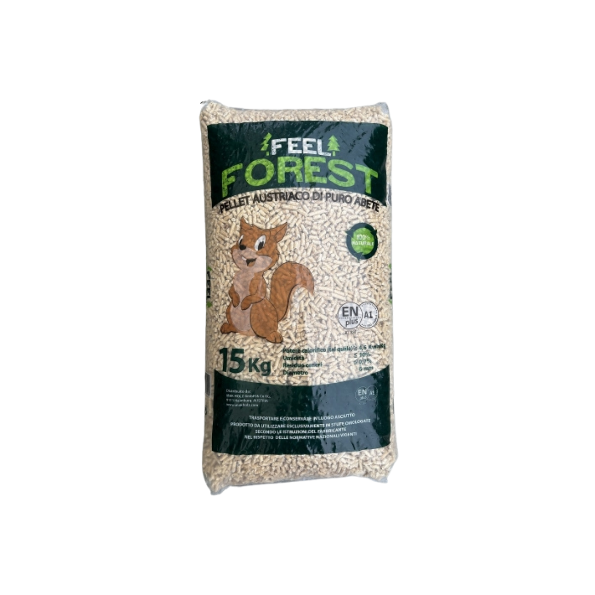 FEEL FOREST – Bancale Pellet, 72 Sacchi da 15 kg, 100% Abete, ENplus A1